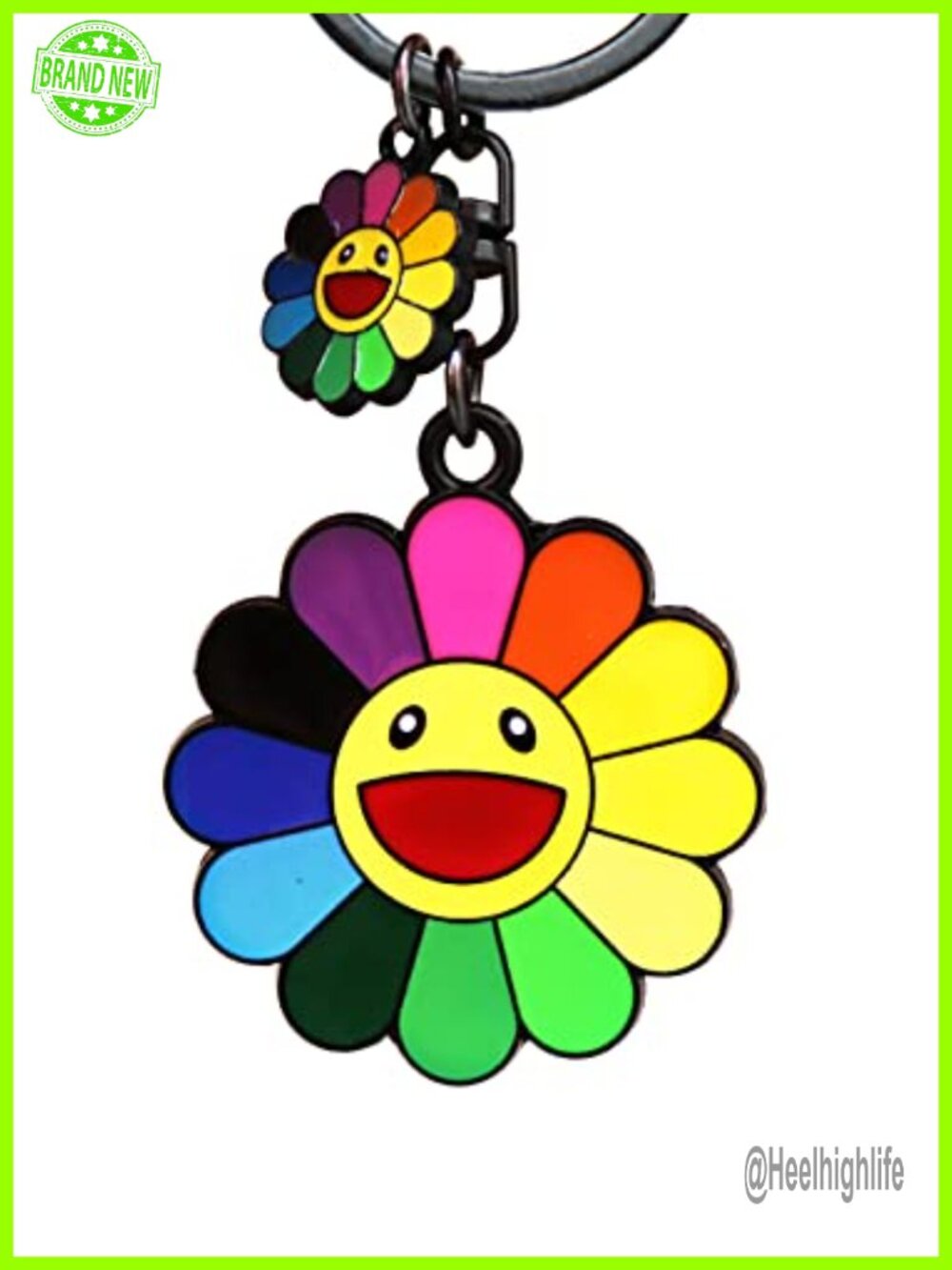Smile Flower Keychain Zinc Alloy Bag Charm Cute Car Key Chain Gift for Women